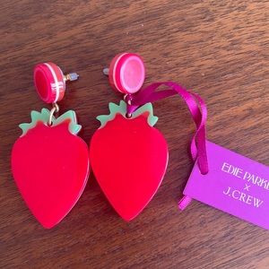 🍓 J. Crew Strawberry Summer Earrings NWT, Edie Parker x J.Crew, Weekend Special
